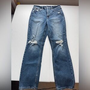 GAP Women's Straight Leg Distressed Blue Jeans